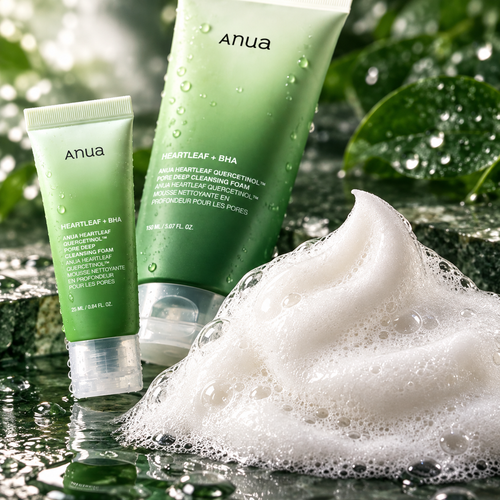 ANUA Heartleaf Quercetinol Cleansing Foam — texture de la mousse