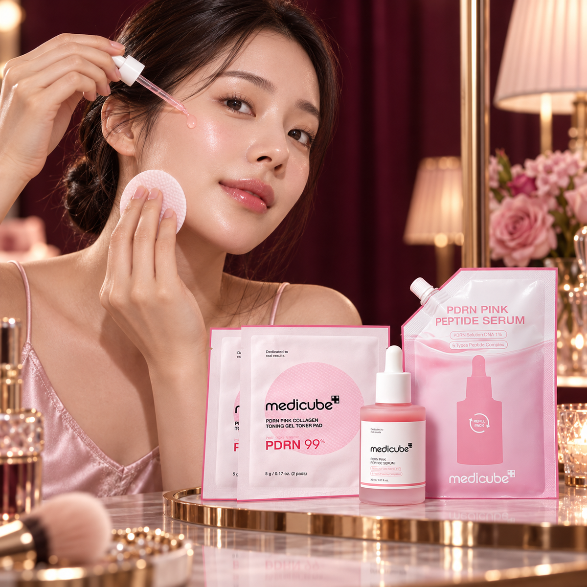 MEDICUBE PDRN Pink Peptide Ampoule — rituel skincare